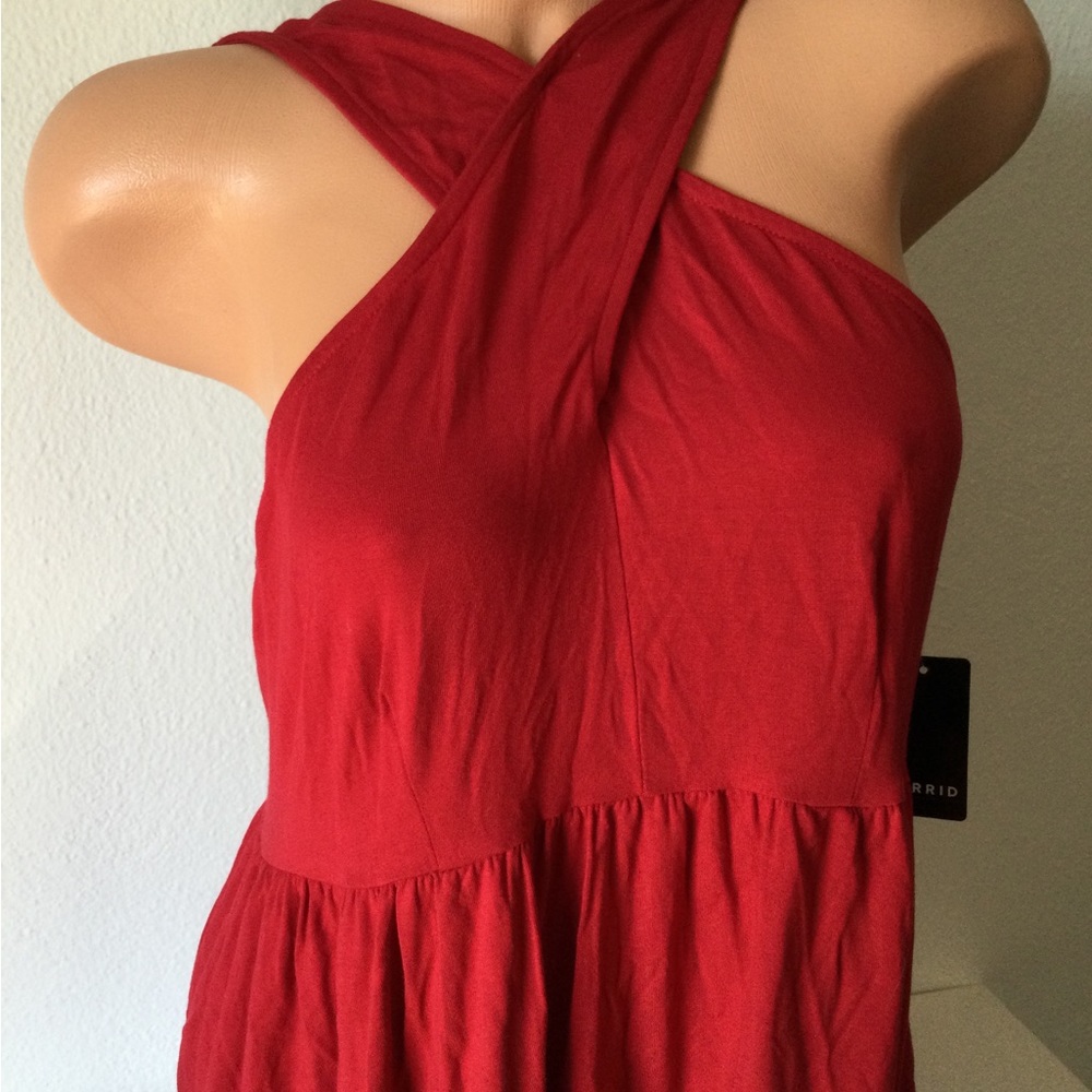 New torrid red super soft knit crisscross front tank size 1 plus size 1X
